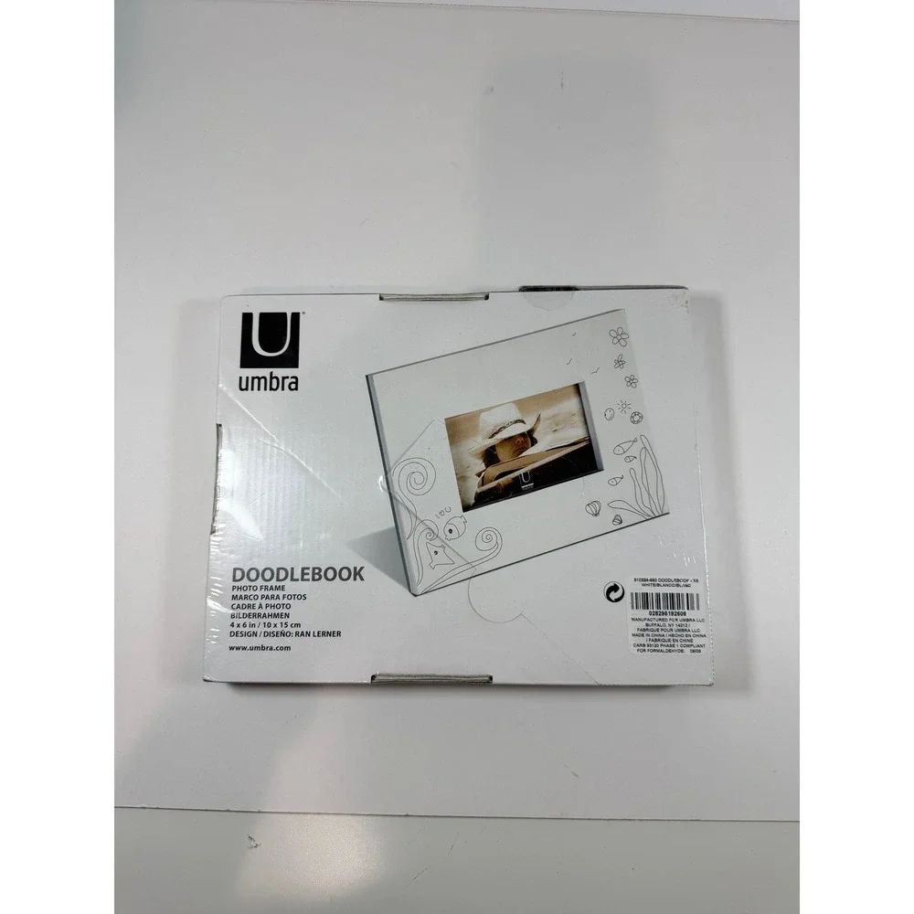 New Umbra Doodlebook Photo Frame For 4x6 Pictures White Peal Off Pages‎